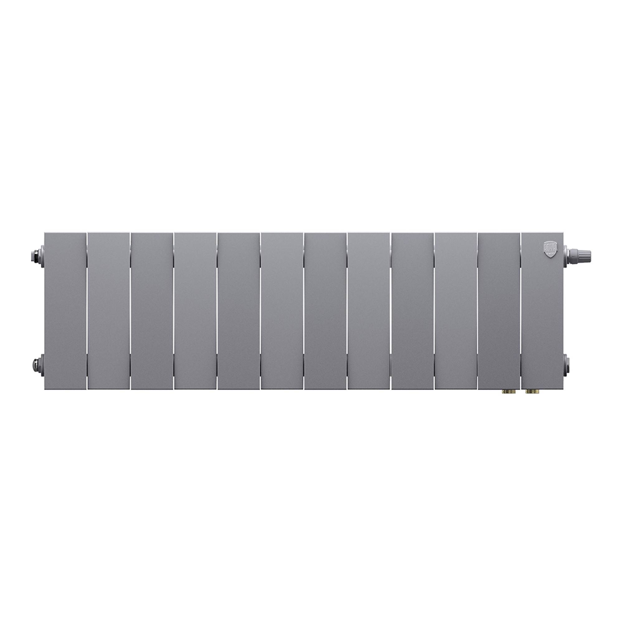 Радиатор биметаллический Royal Thermo PianoForte 200 Silver Satin 12 секц. нижнее подключение VDR80 1506336