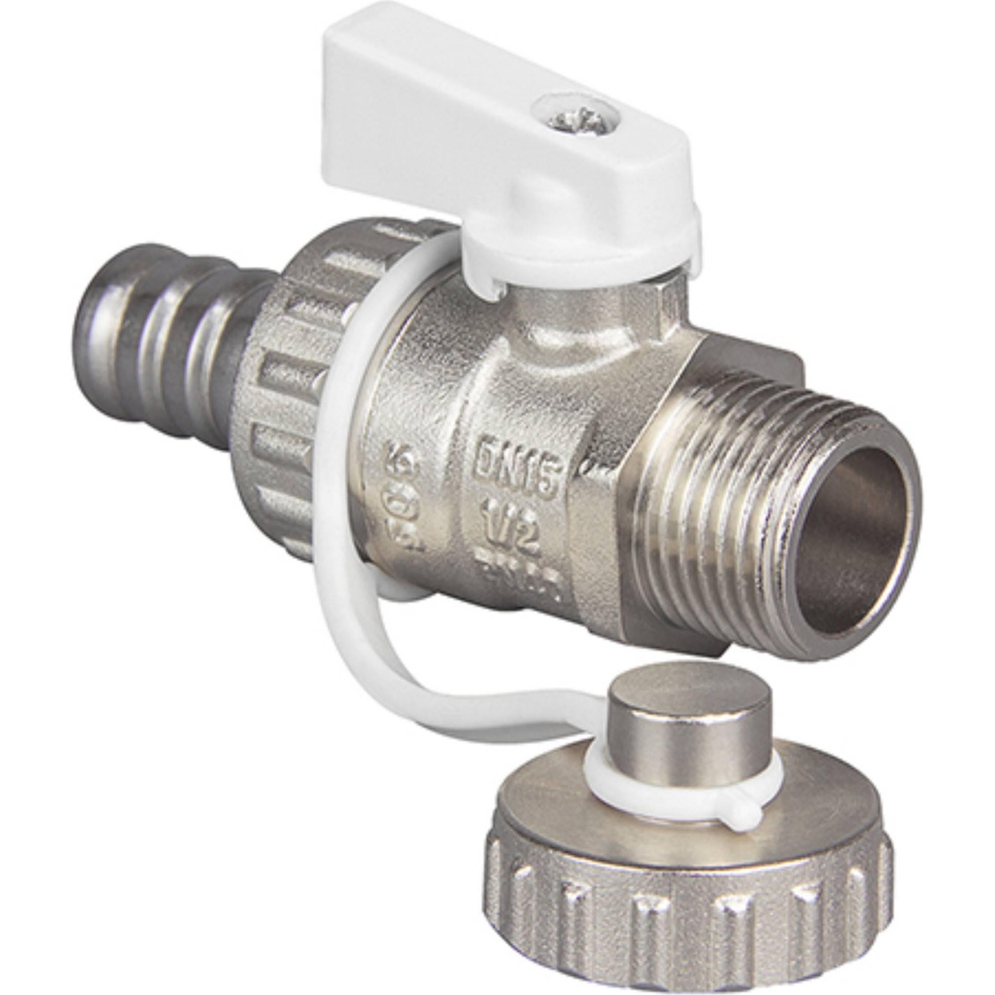 Кран шаровой дренажный TEBO НР 1/2 дюйма 14/112