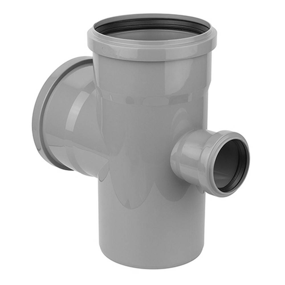 Крестовина одноплоскостная TEBO для внутренней канализации 50x50x50 мм 87.5° серая 013020535