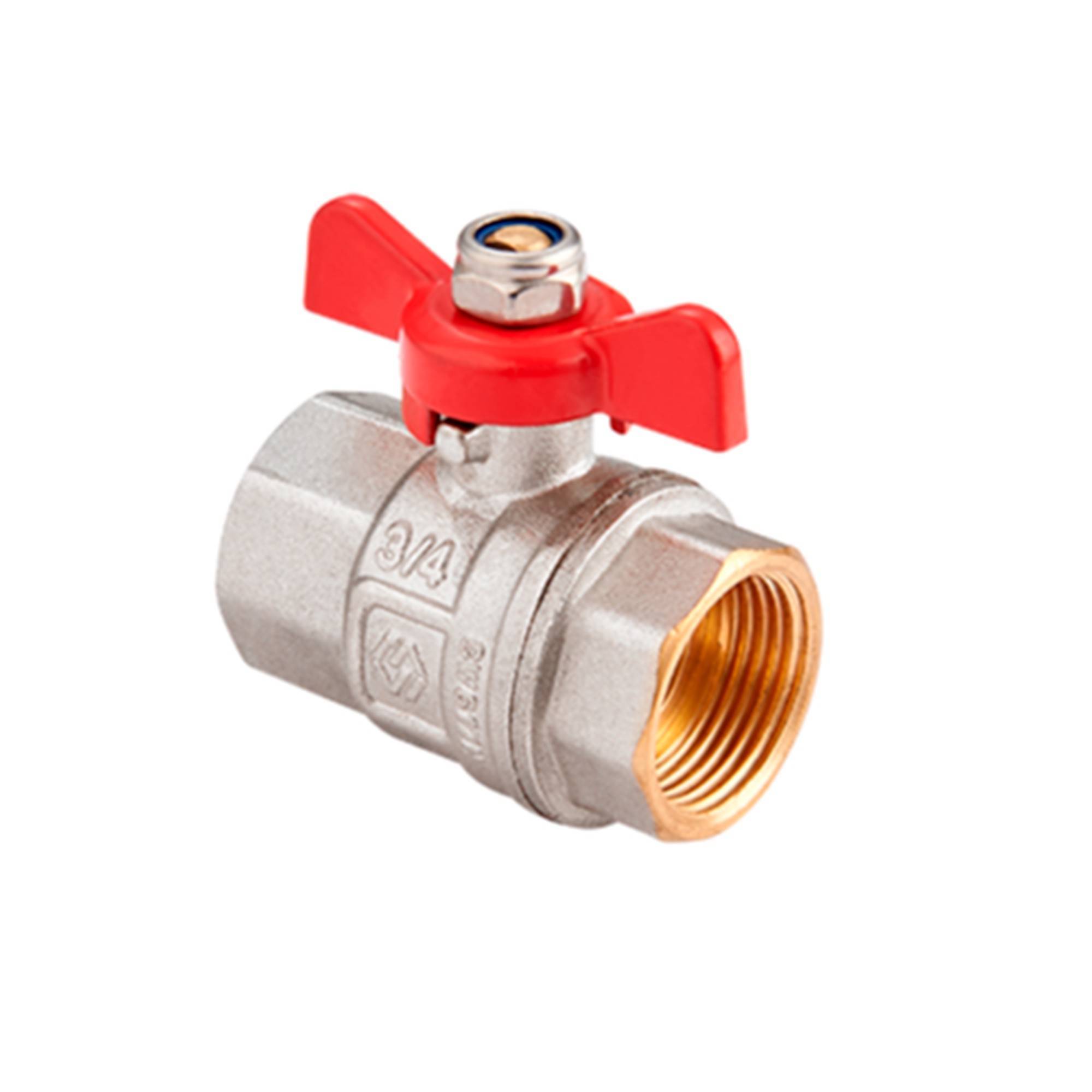 Кран шаровый полнопроходной Royal Thermo Yorhe 3/4 ВР-ВР бабочка RTE 07.020