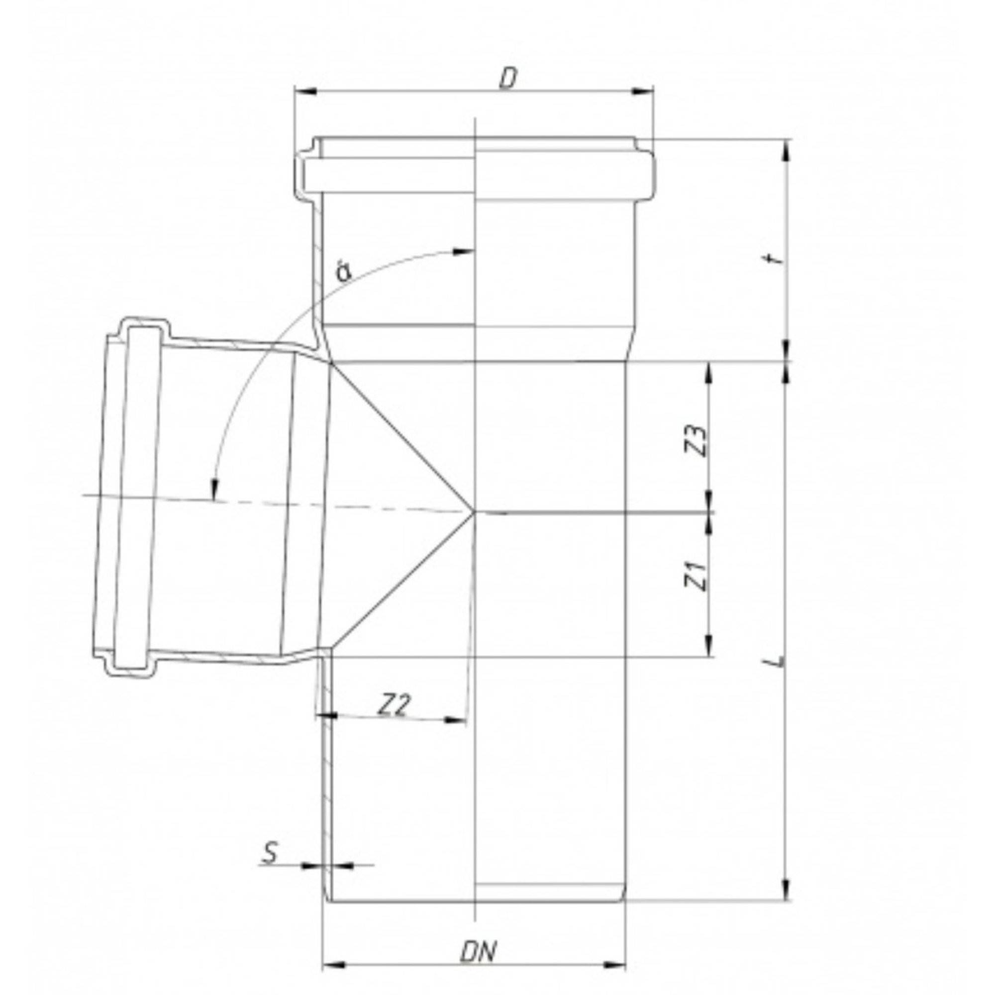 Тройник наружной канализации Ostendorf KG KGEA 250/250 мм 87° 225300