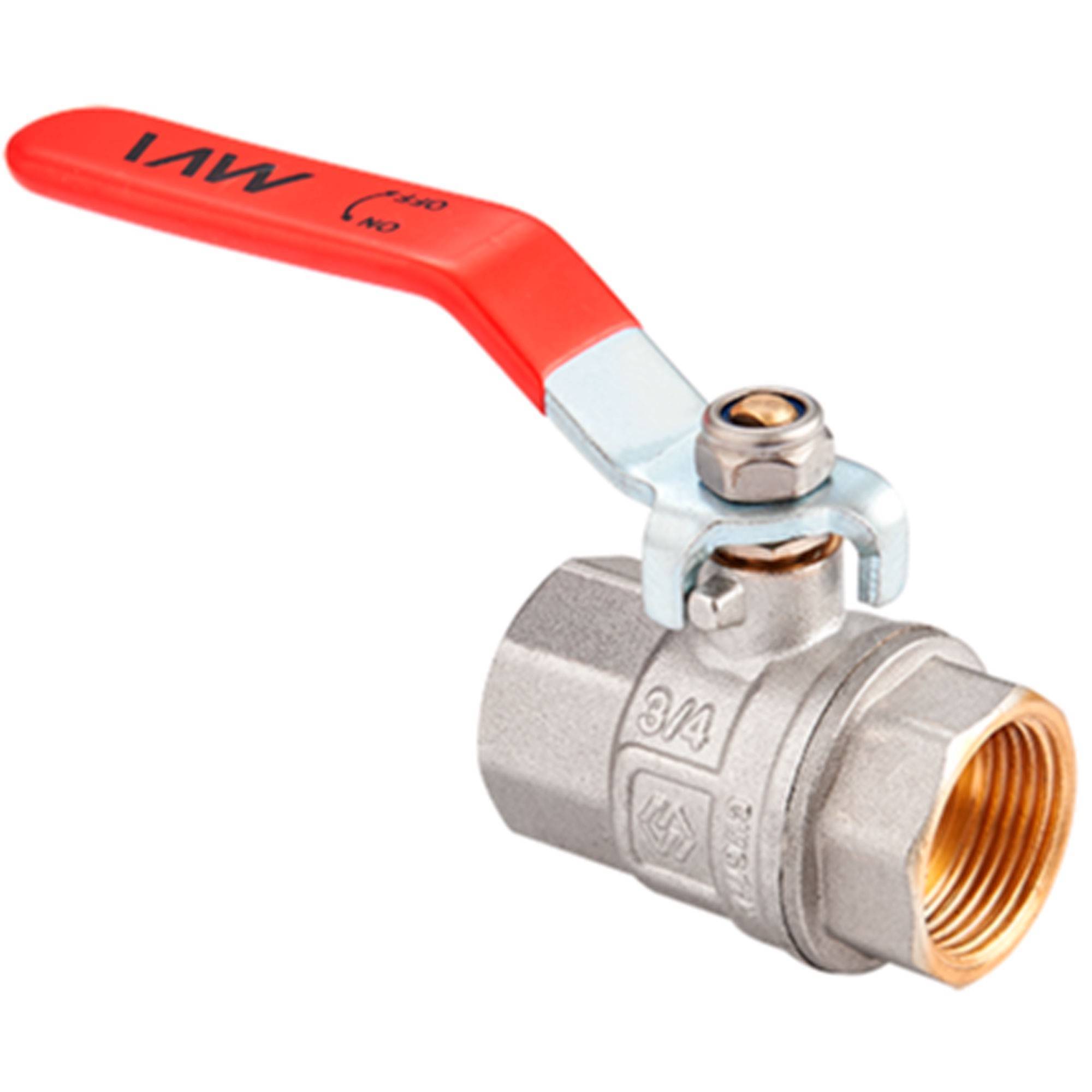 Кран шаровой MVI BV.11.02 латунный Ду20 PN40 ВР-ВР рычаг BV.11.02