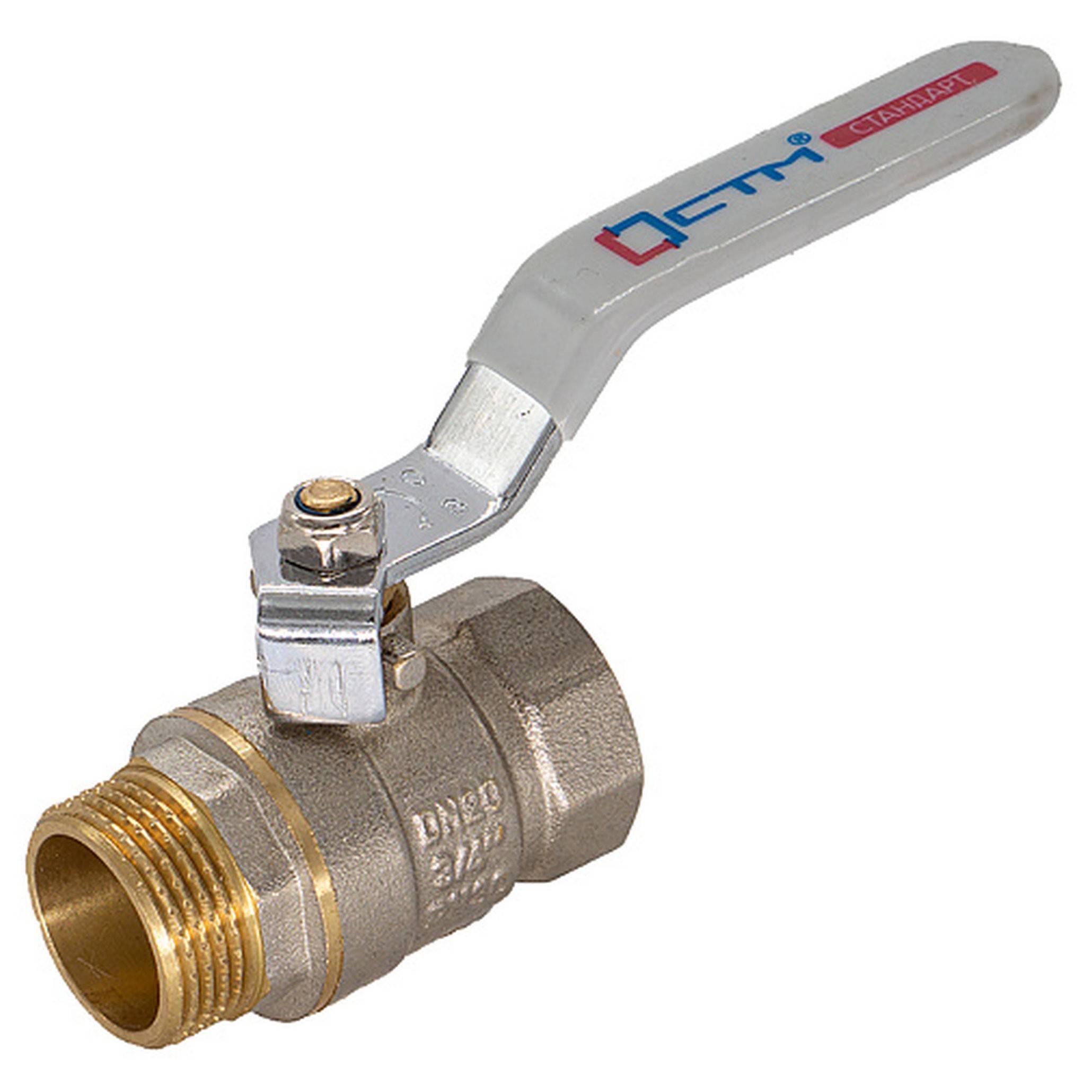 Кран шаровой для воды CTM СТАНДАРТ 1/2 ВР-НР рычаг CWFMH012