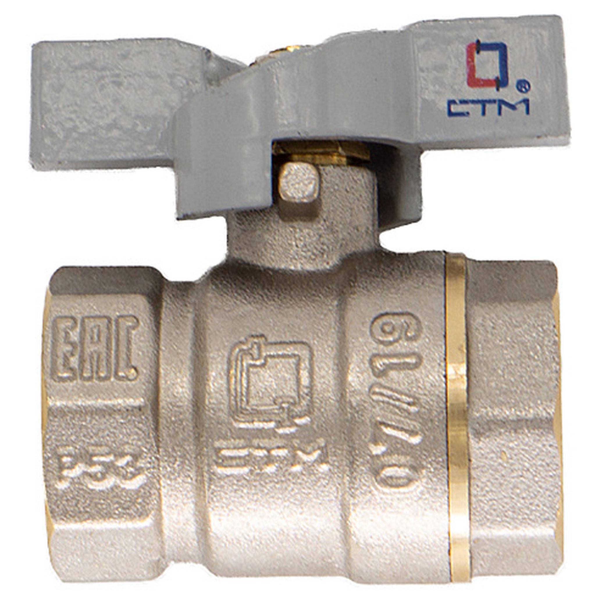 Кран шаровой для воды CTM СТАНДАРТ 1 г/г бабочка CWFFB001