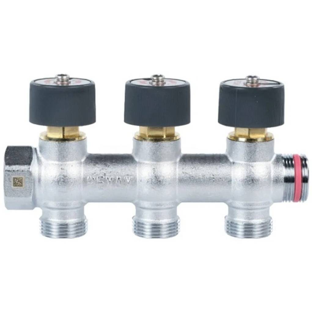 Коллектор распределительный REHAU 3/4 3 отвода 3/4 с плавной регулировкой 1656710