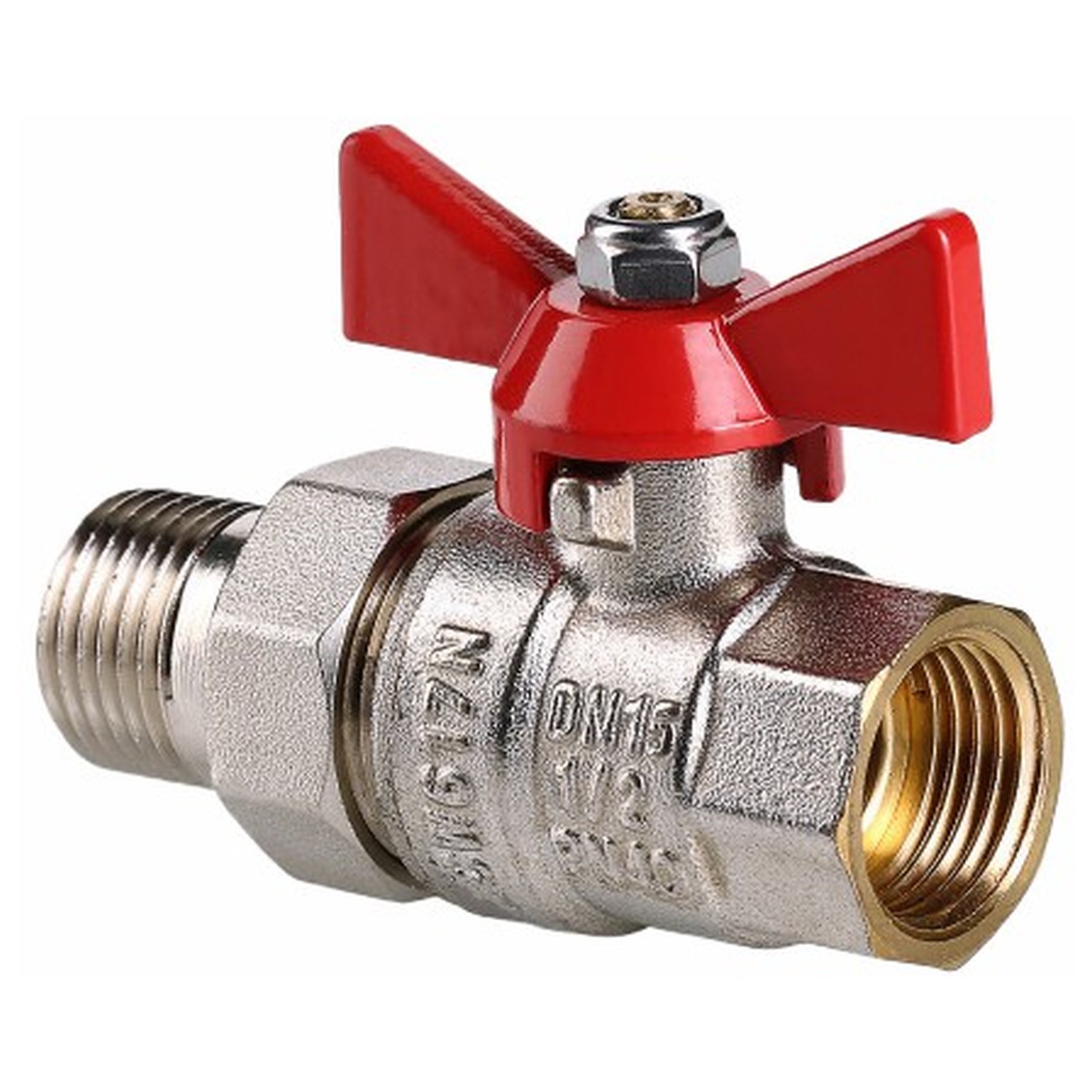 Кран шаровой Valtec BASE 1 дюйм ВР-НР с полусгоном американка бабочка VT.227.N.06