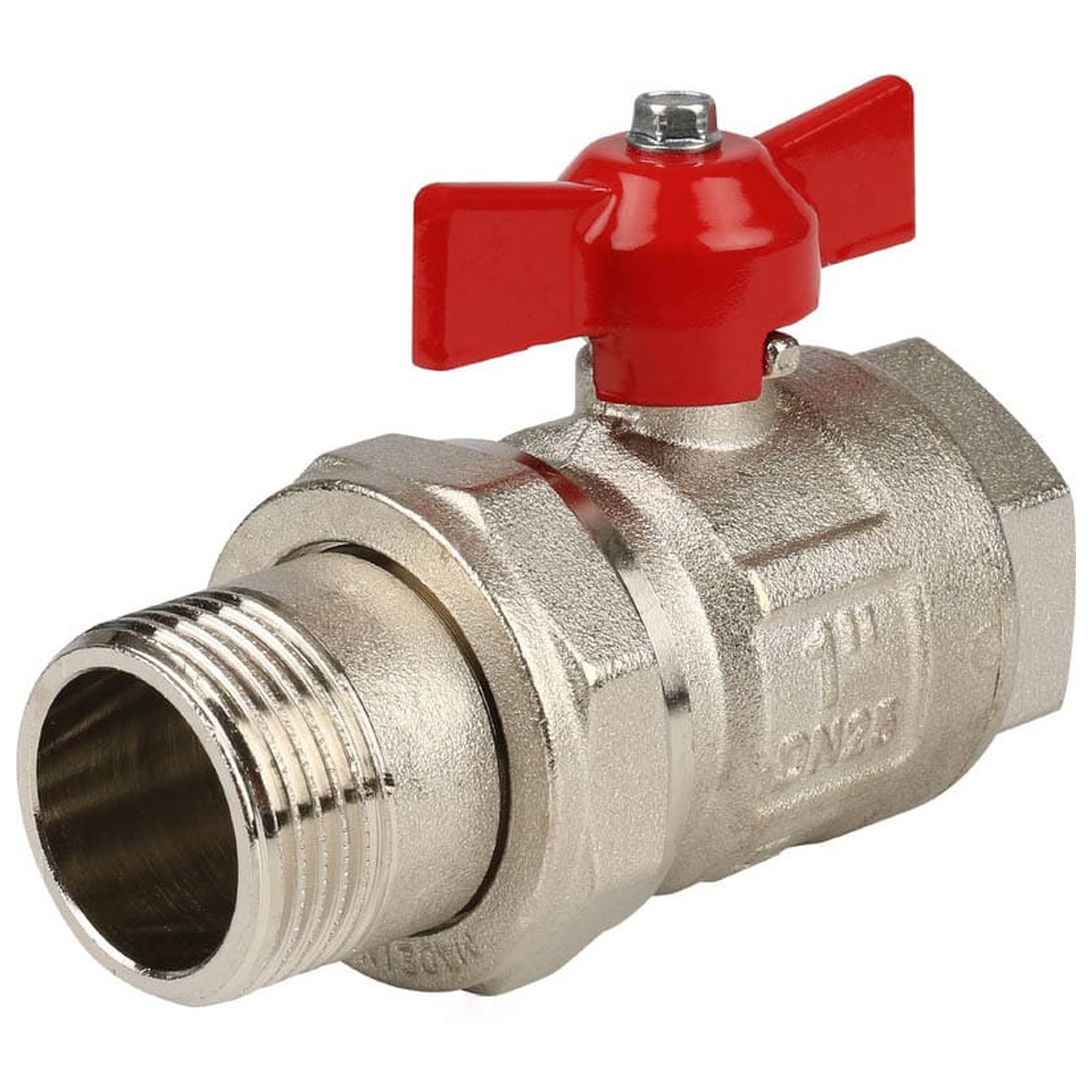 Кран шаровой Itap IDEAL 1 дюйм ВР-НР с накидной гайкой ручка-бабочка 0980100