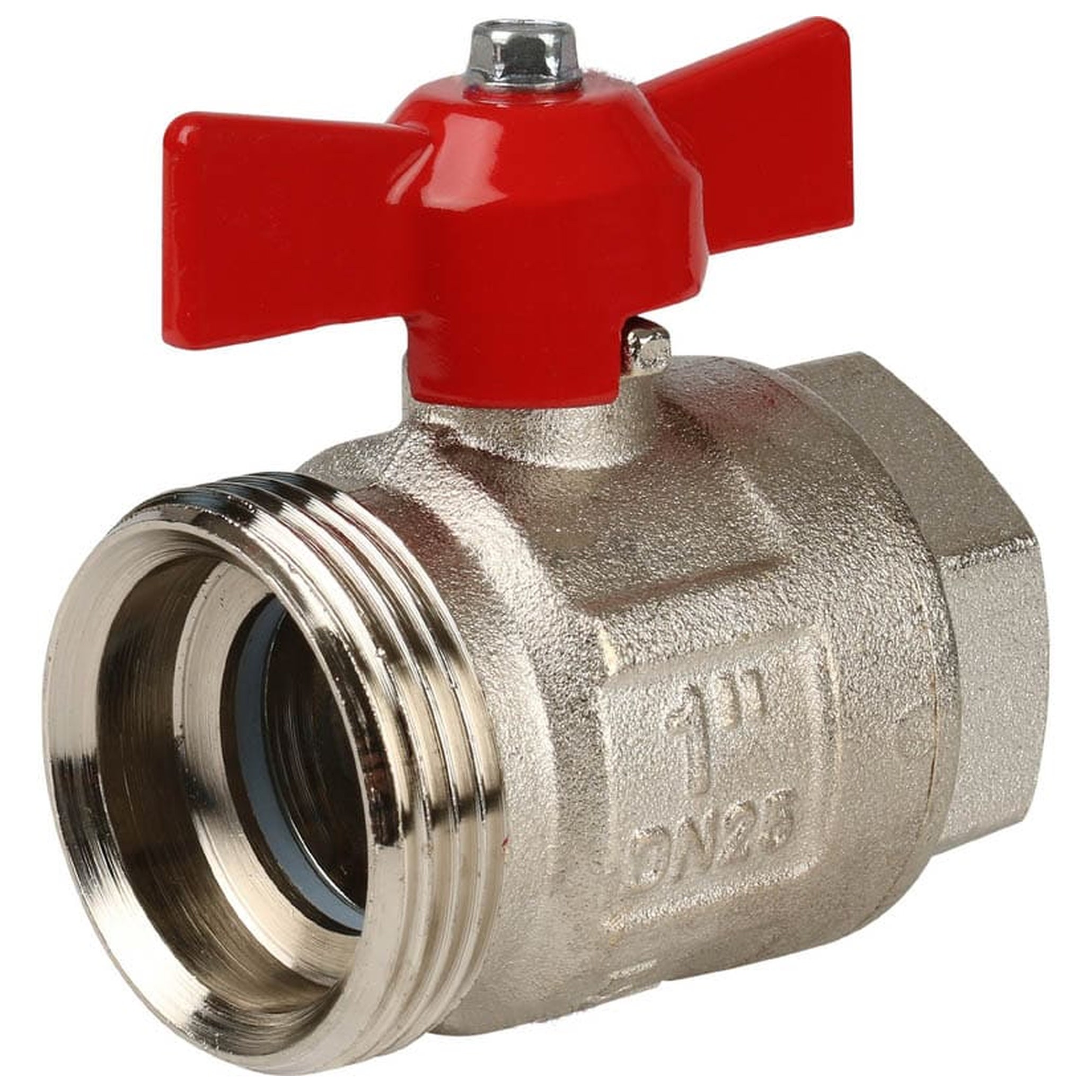 Кран шаровой Itap IDEAL 1 дюйм ВР-НР с накидной гайкой ручка-бабочка 0980100