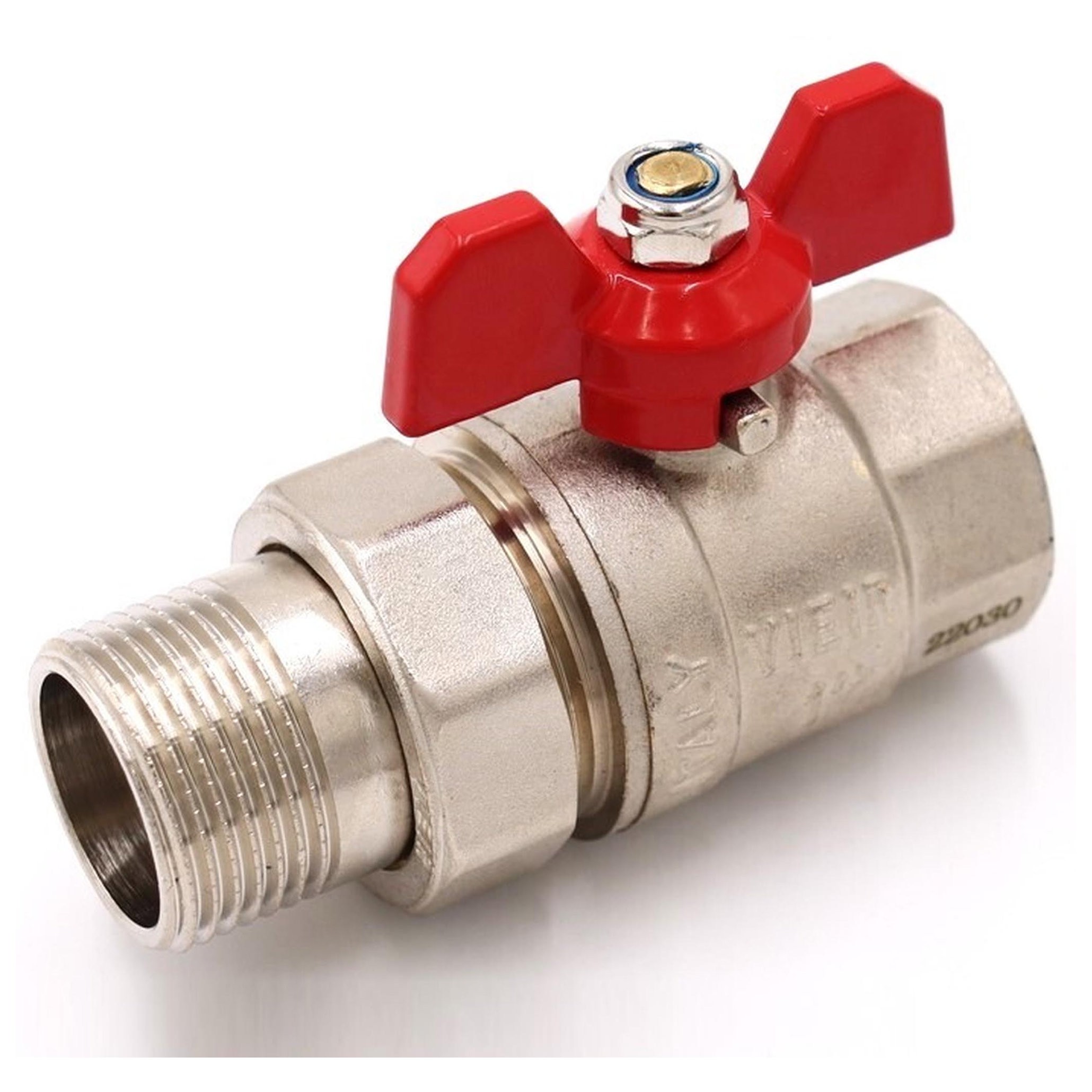 Кран шаровой ViEiR с американкой 1 дюйм НВ бабочка VR204-03