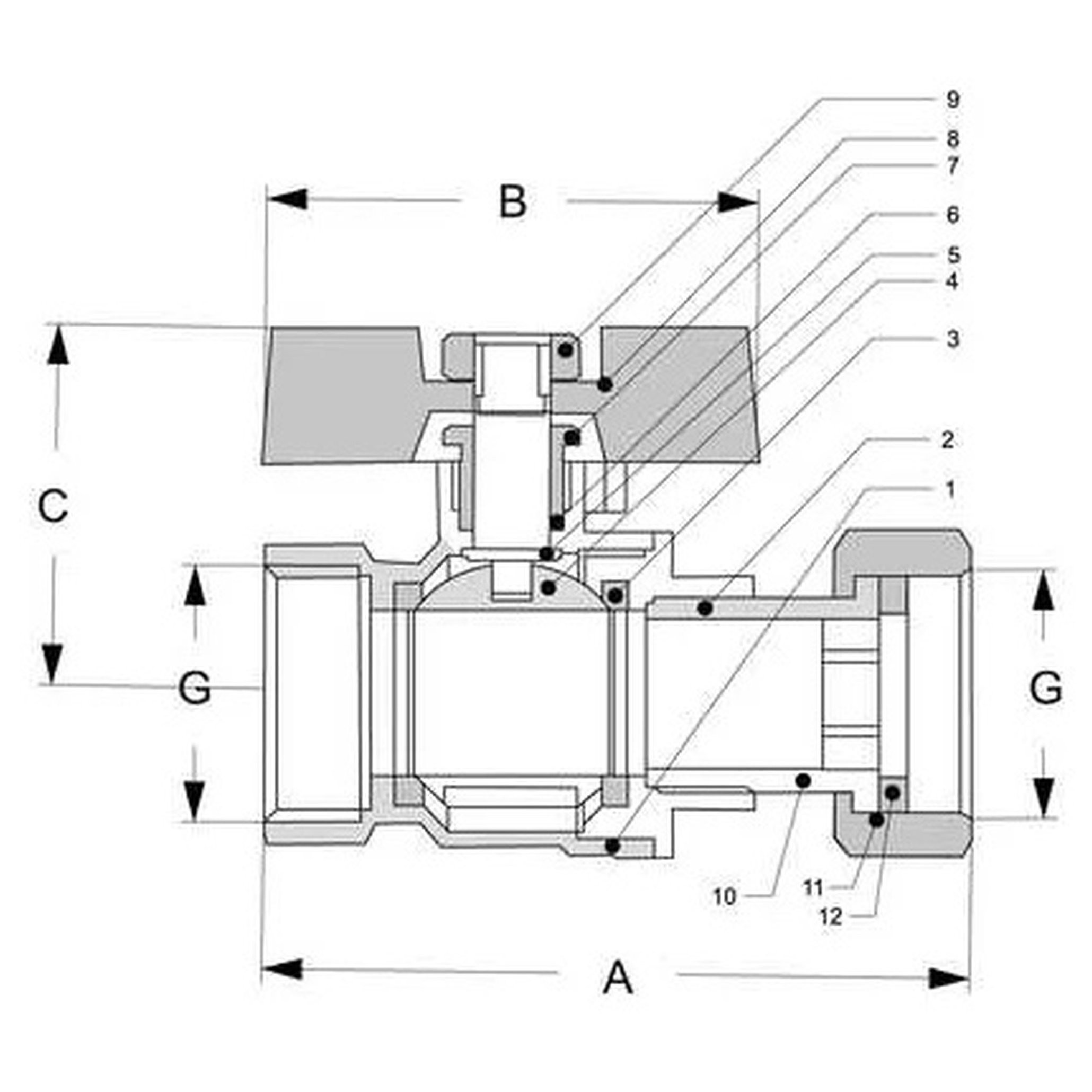Кран шаровой STI 20 Г/Г с накидной гайкой для котлов 1609522