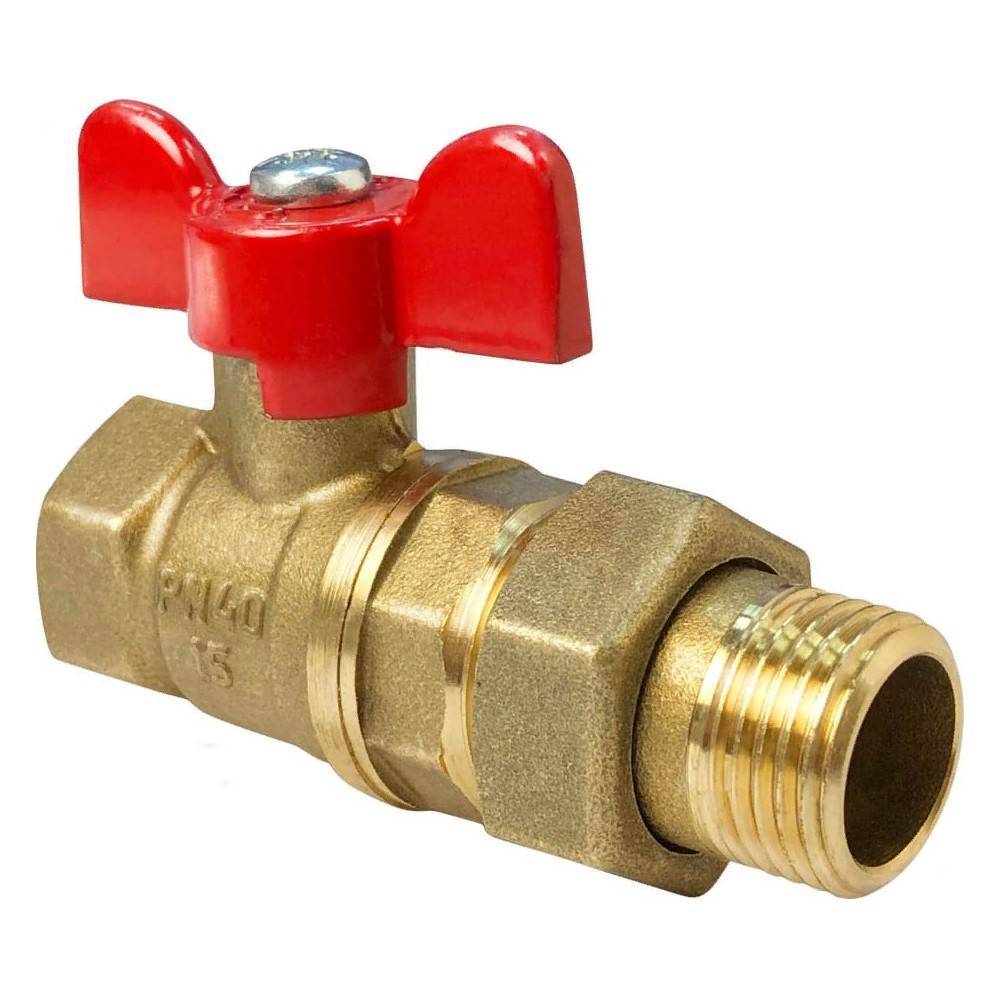 Кран шаровой VALFEX 1/2 ВР/НР бабочка с накидной гайкой (американка) VF.217.NB1.012