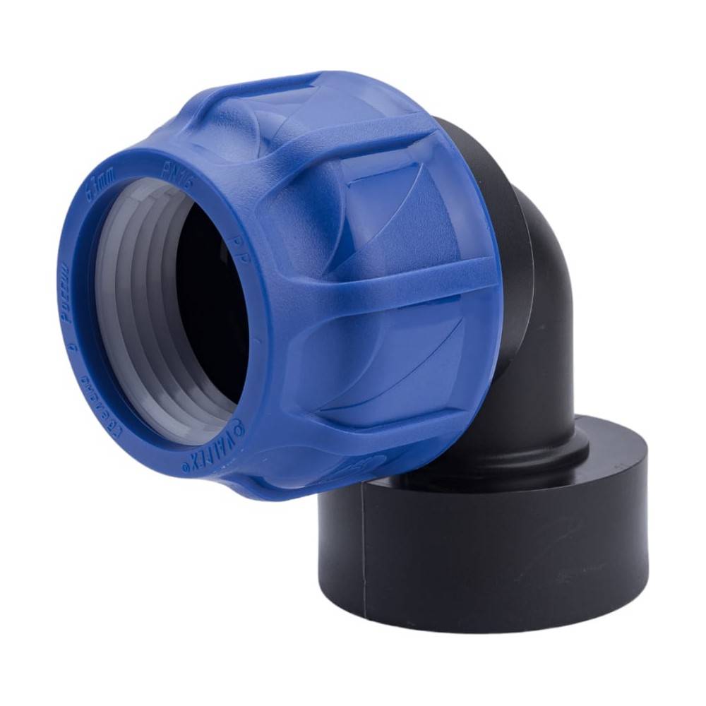 Отвод компрессионный Valfex ПНД с внутренней резьбой 63х2 1/2 1425696