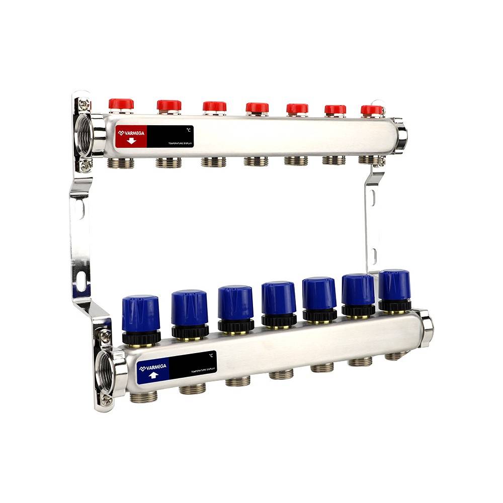 Коллекторная группа Varmega из нержавеющей стали 1 x 3/4 EK 7 контуров VM15507