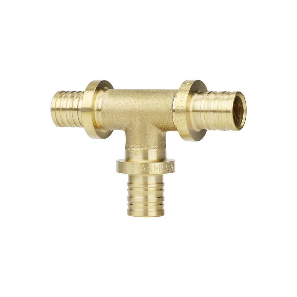 Тройник аксиальный равносторонний Varmega Slide-fit 20 мм латунь VM50412