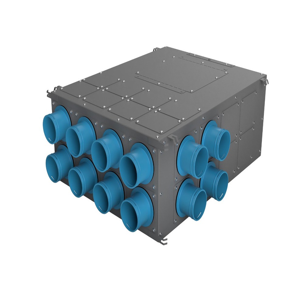 Коллектор воздухораспределительный Blauberg BlauFast двурядный 75х24 мм H-200 мм серый BlauFast RK 75x24