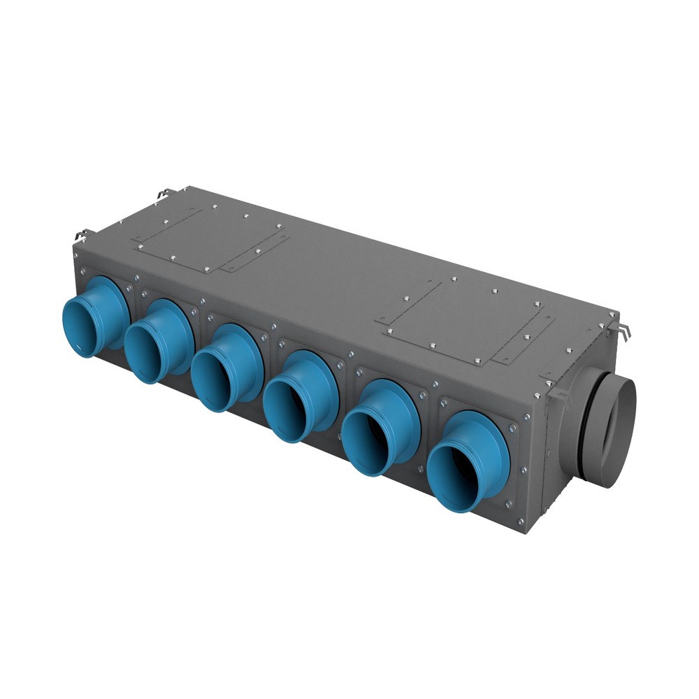 Коллектор воздухораспределительный Blauberg BlauFast однорядный продольный 75х14 мм H-160 мм серый BlauFast RK 75x14