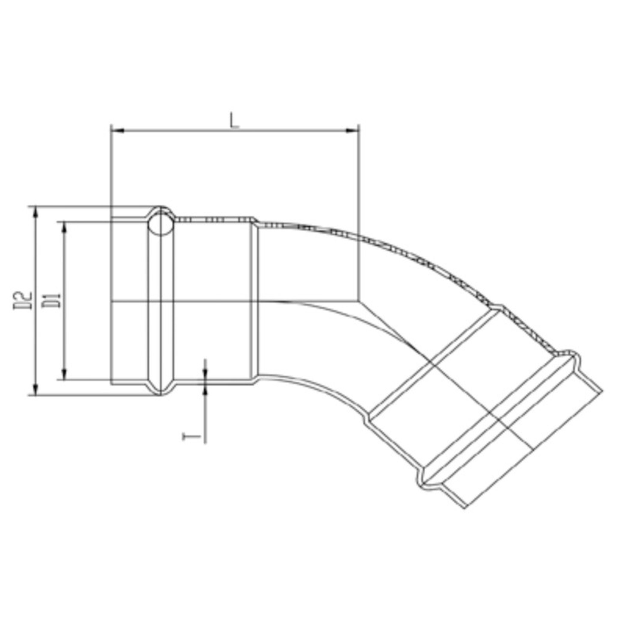Уголок пресс 45° VIEIR VER-PRO нержавеющая сталь 22 мм НС-1451011