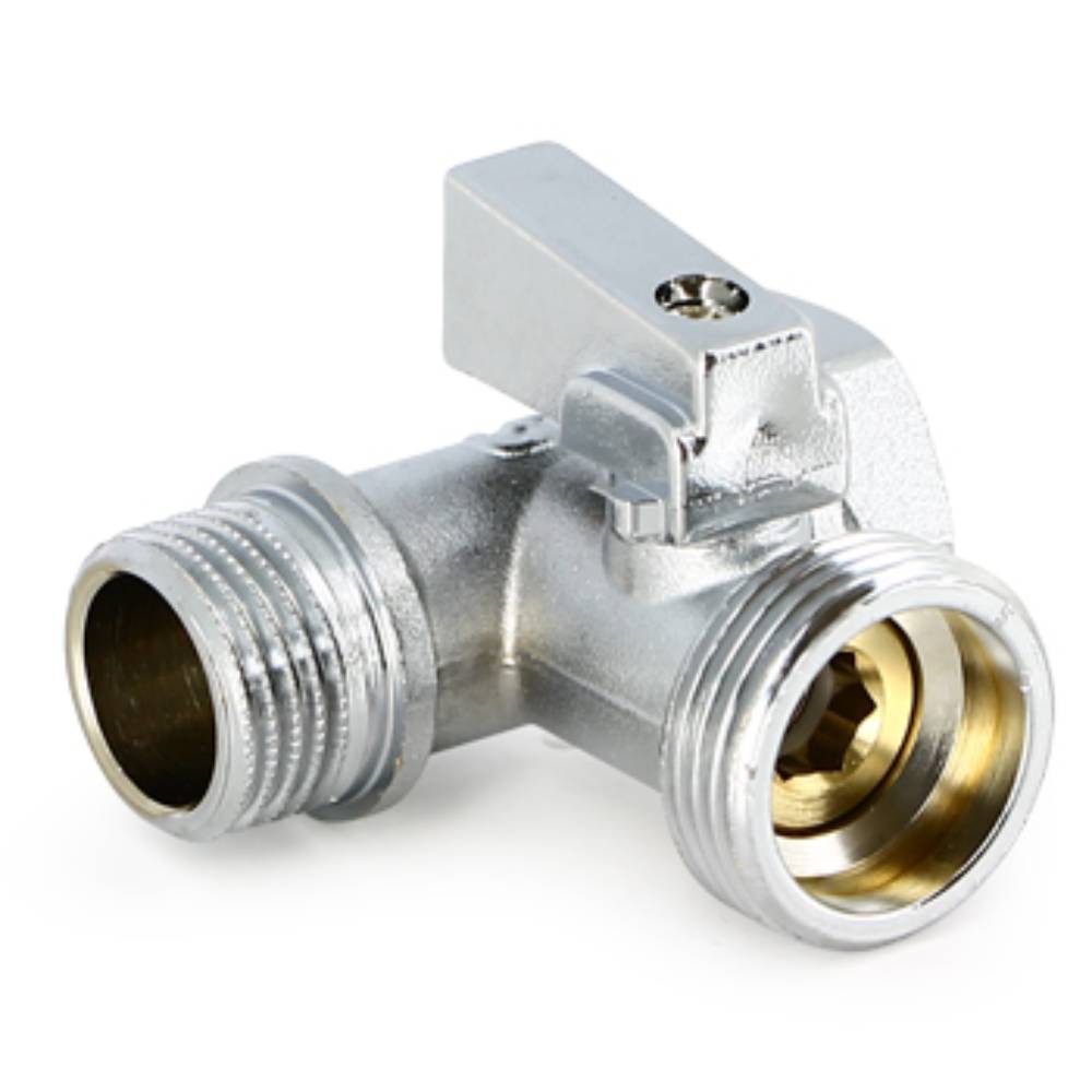 Кран проходной для стиральных машин Uni-Fitt 1/2x3/4x1/2 ННВ хромированный 1513057