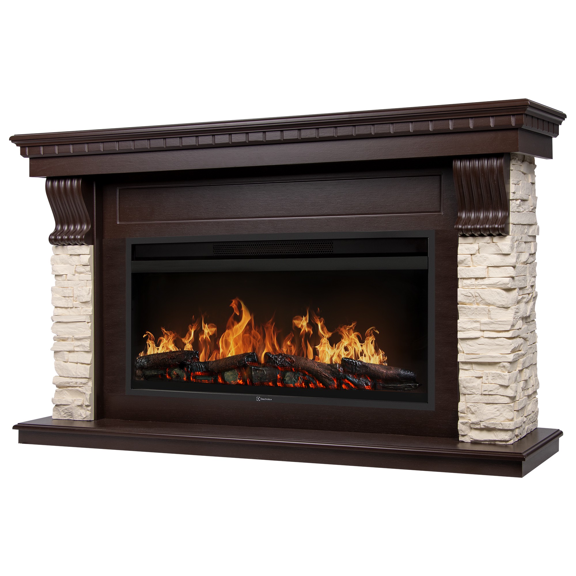 Каминокомплект Electrolux EFP/P-4220LS с порталом Firelight Michigan 42/40/36 камень молочный / темный дуб НС-1722877