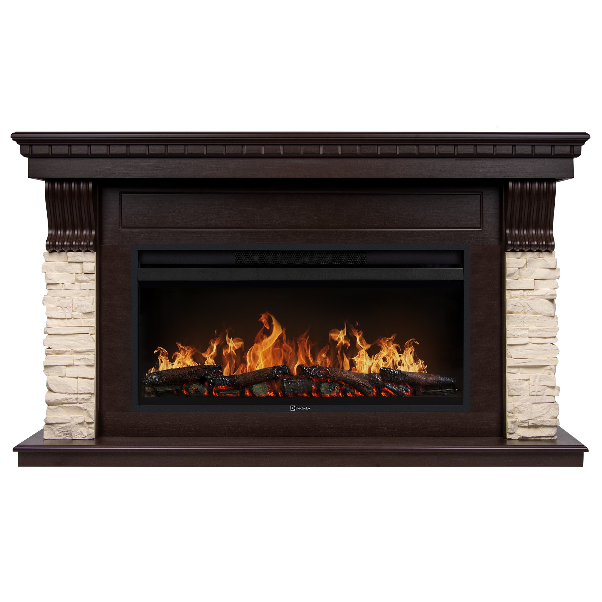 Каминокомплект Electrolux EFP/P-4220LS с порталом Firelight Michigan 42/40/36 камень молочный / темный дуб НС-1722877