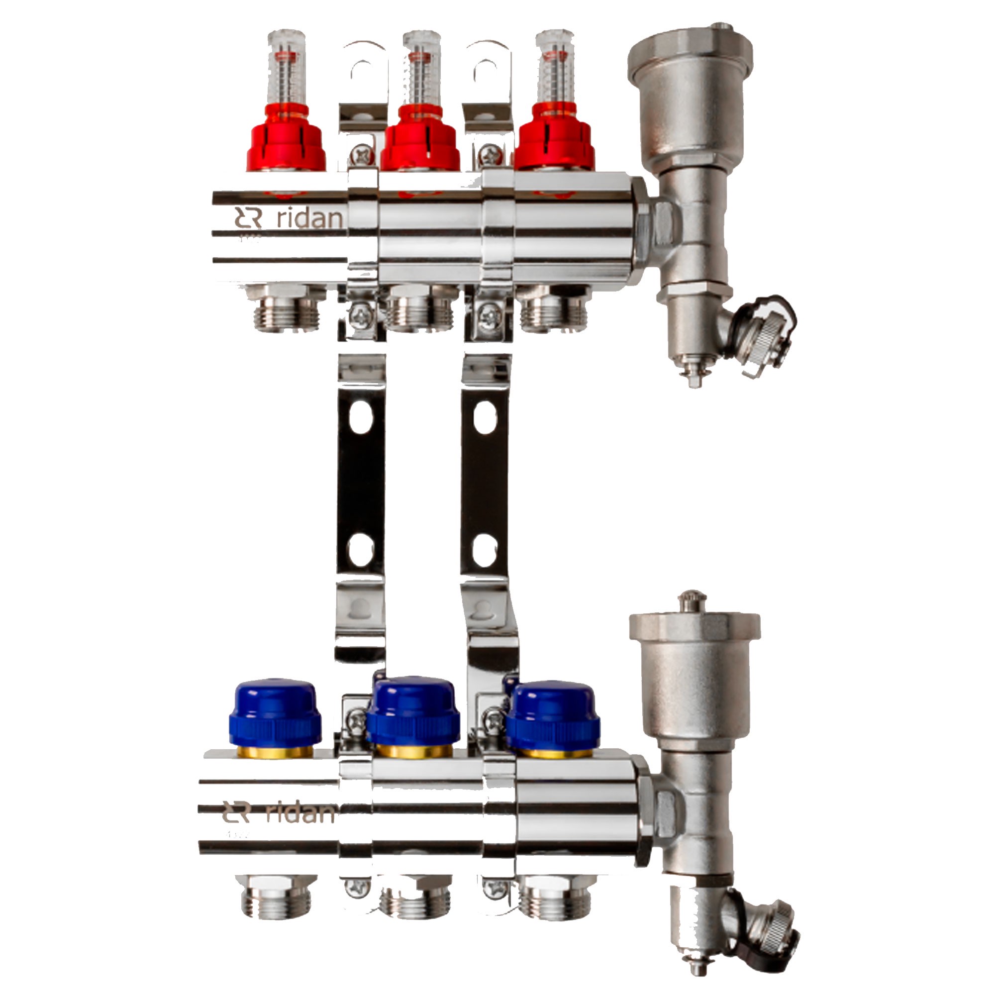 Комплект коллекторов Ридан FHF-3F set с расходомерами кронштейнами и торцевыми секциями НС-1573016