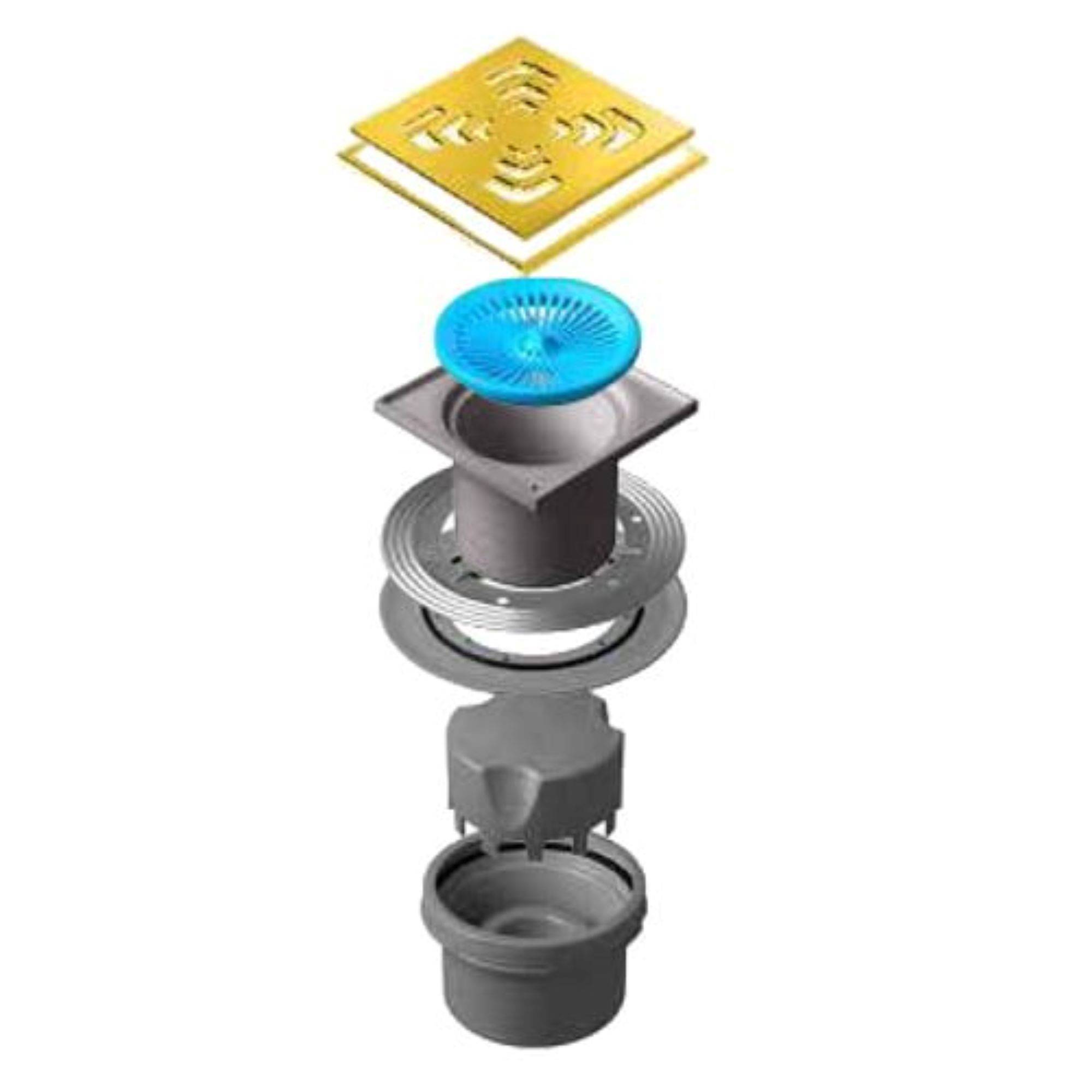 Трап для душа точечный Peštan Confluo Standard 15х15 Vertical Square Gold 1519619