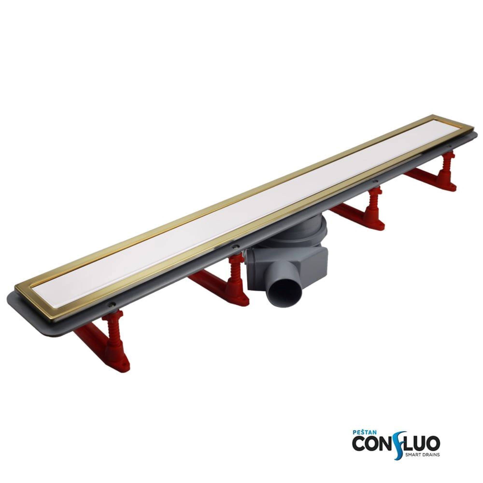 Душевой лоток PESTAN Confluo Premium Line 750 мм White Glass Gold 13100034