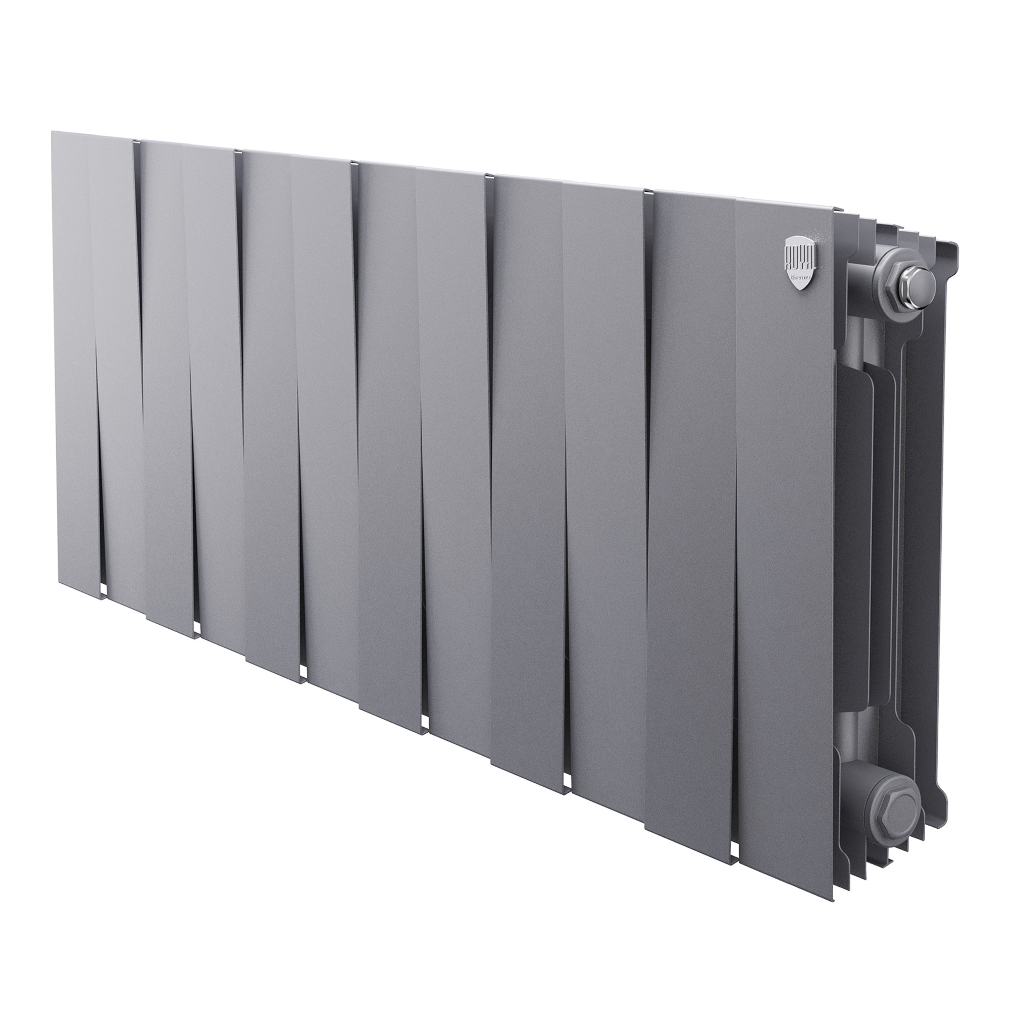 Радиатор биметаллический Royal Thermo PianoForte 300 12 секций боковое подключение серебристый 1682341