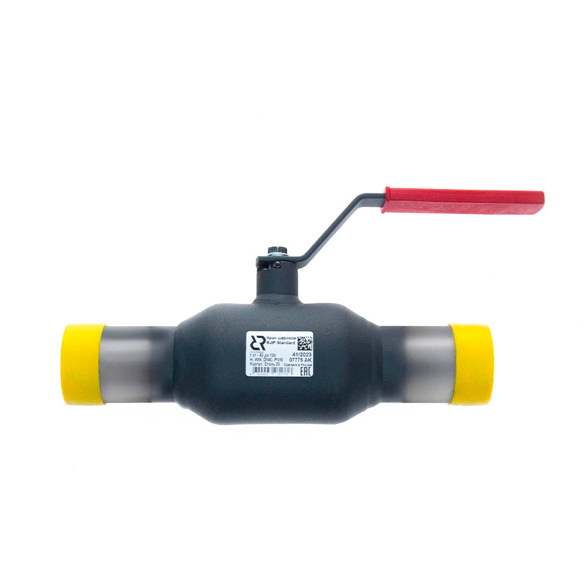 Кран шаровой Ридан JiP-R Standard WW Ду 40 Ру 16 под приварку с рукояткой 1457336
