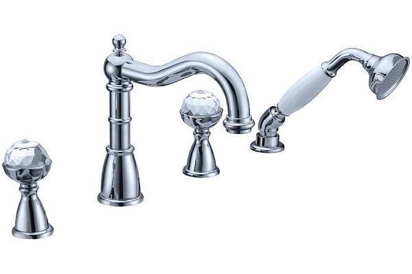 Смеситель на борт ванны Boheme Brillante хром 393