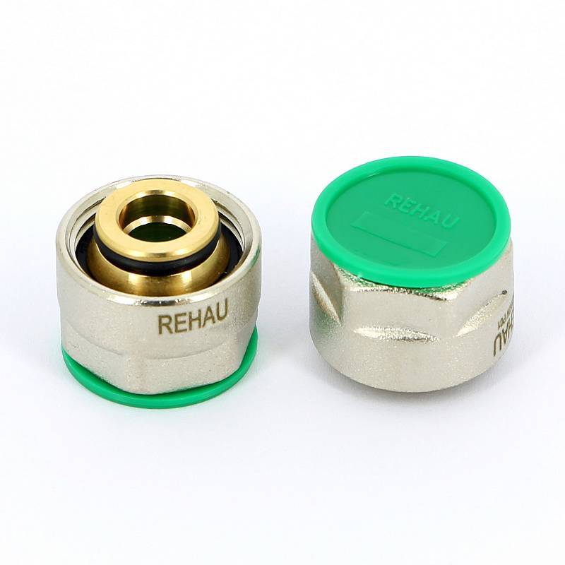 Соединитель обжимной REHAU RAUTITAN stabil 16.2x2.6 мм - 3/4 EK никелированный 266452-003
