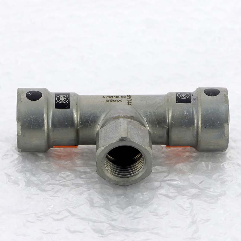 Тройник пресс-ВР оцинкованная сталь Viega Megapress 1/2x1/2x1/2 695163