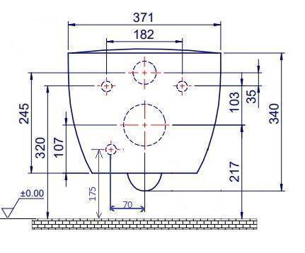 Унитаз подвесной Boheme Bianca безободковый с функцией биде 37х52,5 см белый глянцевый 963-2