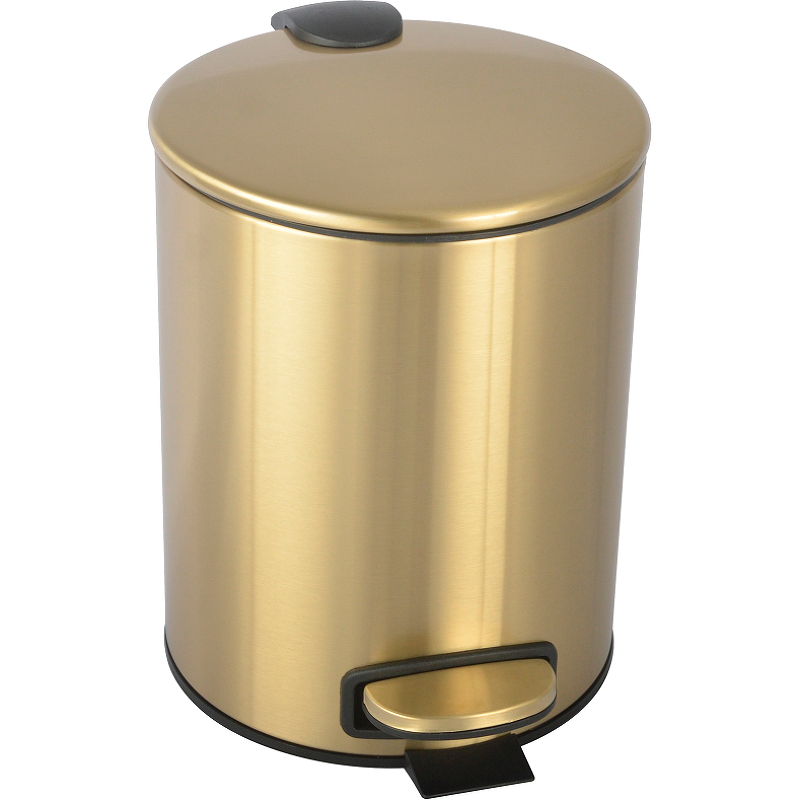 Ведро с крышкой напольное Boheme Uno 5 л матовое золото 10426-MG
