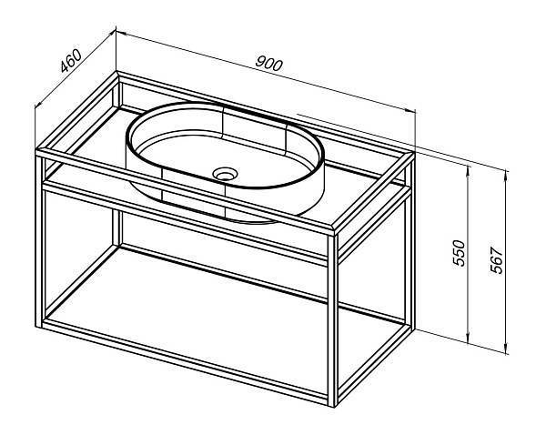 Консоль под раковину подвесная Allen Brau Liberty 90 см черная 1.33003.BB
