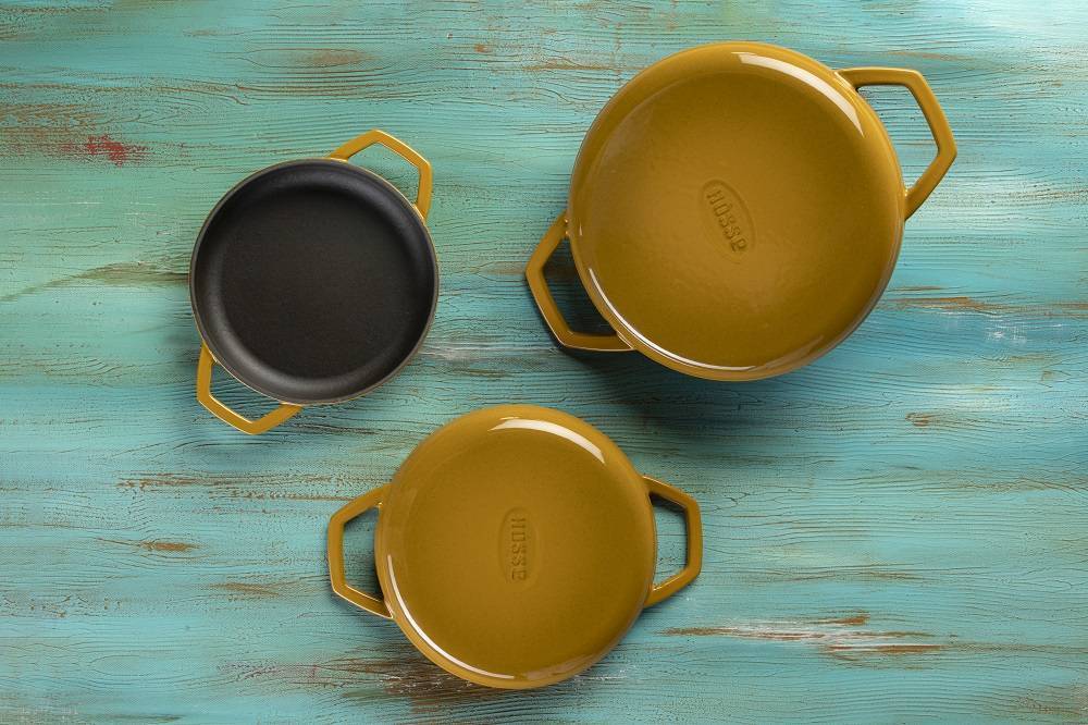 Кастрюля глубокая Hascevher Yeni Derin 28 см желтая A902528