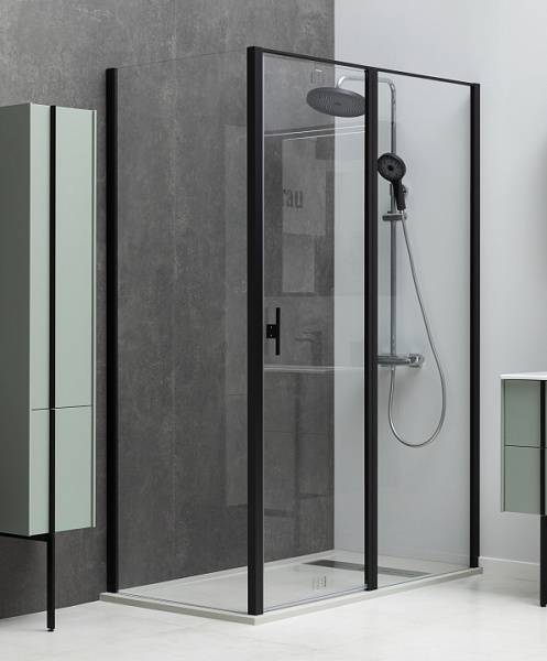 Душевой уголок Allen Brau Priority 140x100 см черный матовый браш 3.31012.BBA/3.31021.BBA