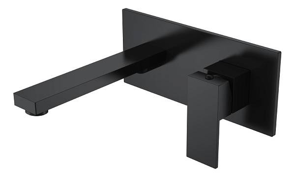 Смеситель для раковины настенный Boheme Qubic черный матовый 475-B