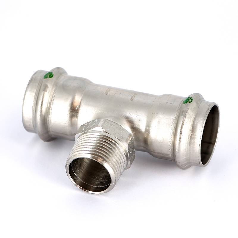 Тройник пресс-НР нержавеющая сталь Viega Sanpress Inox 28х3/4х28 мм 445997