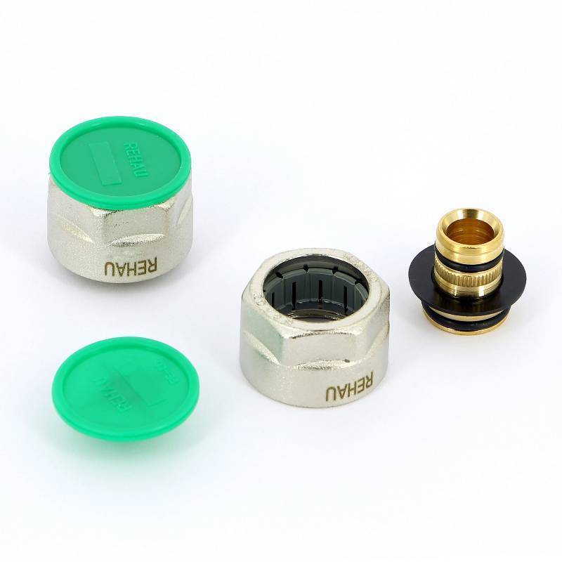 Соединитель обжимной REHAU RAUTITAN stabil 16.2x2.6 мм - 3/4 EK никелированный 266452-003