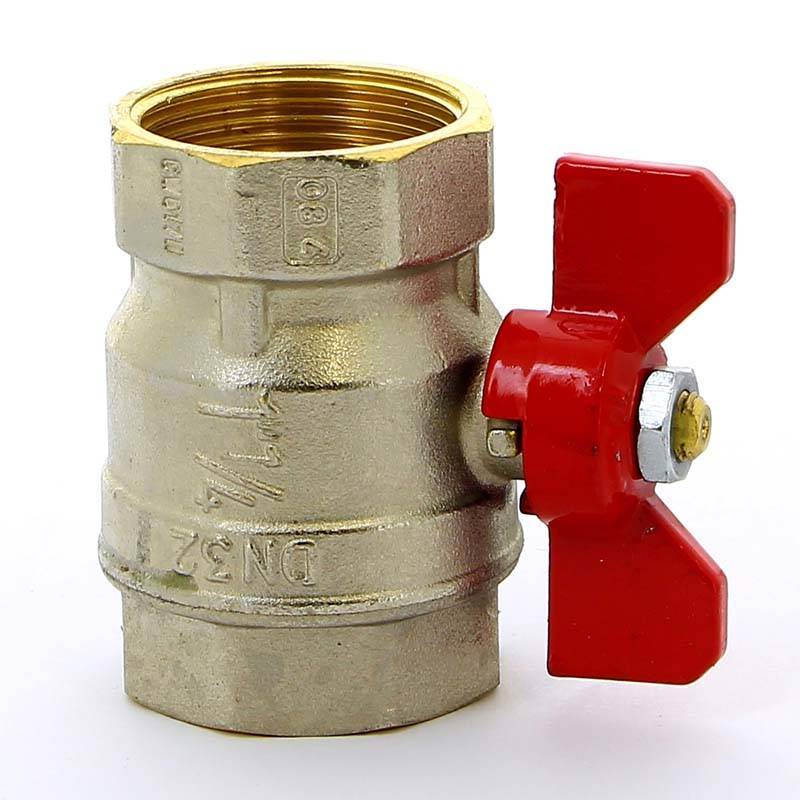 Кран шаровой Tiemme MISTRAL 1 1/4 ВВ ручка-бабочка 2360035