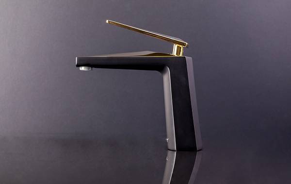 Смеситель для раковины Boheme Venturo черный золото 381-B