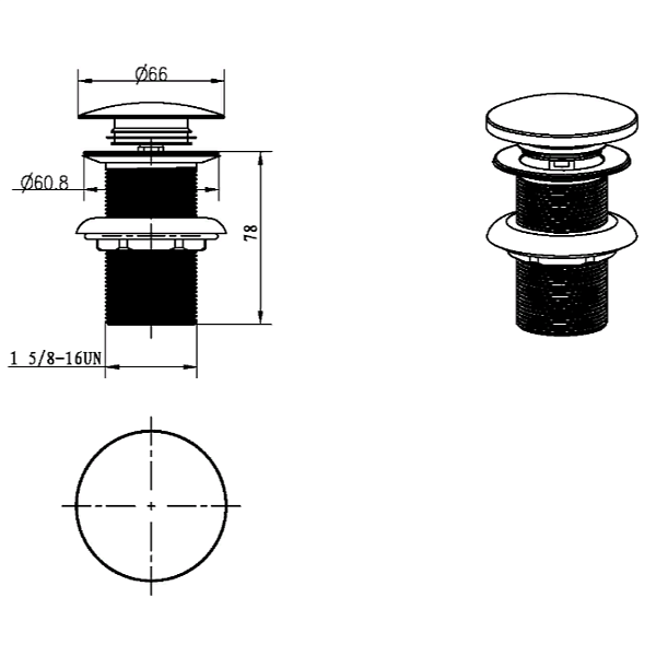 Донный клапан для раковины Boheme белый матовый 612/2-MW
