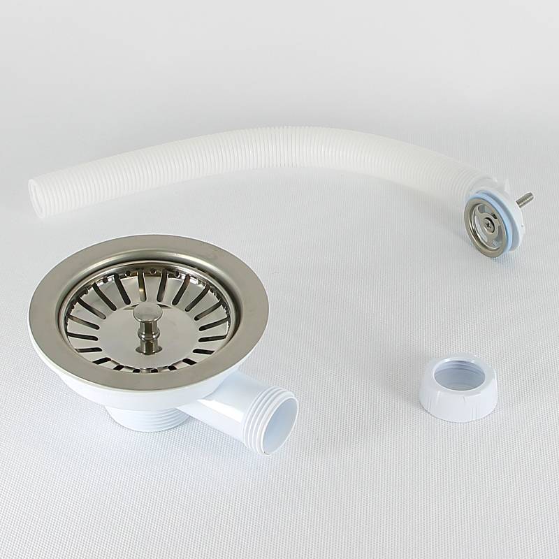 Выпуск для мойки Wirquin 90 мм с круглым переливом 30717336