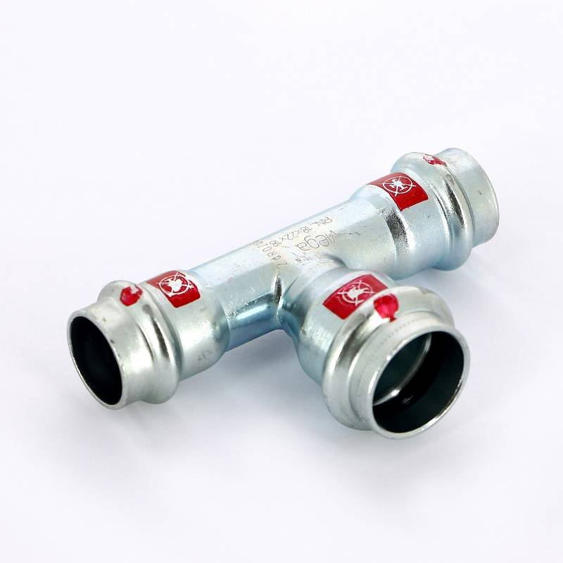 Тройник пресс Viega Prestabo оцинкованная сталь 18х22х18 мм 558864