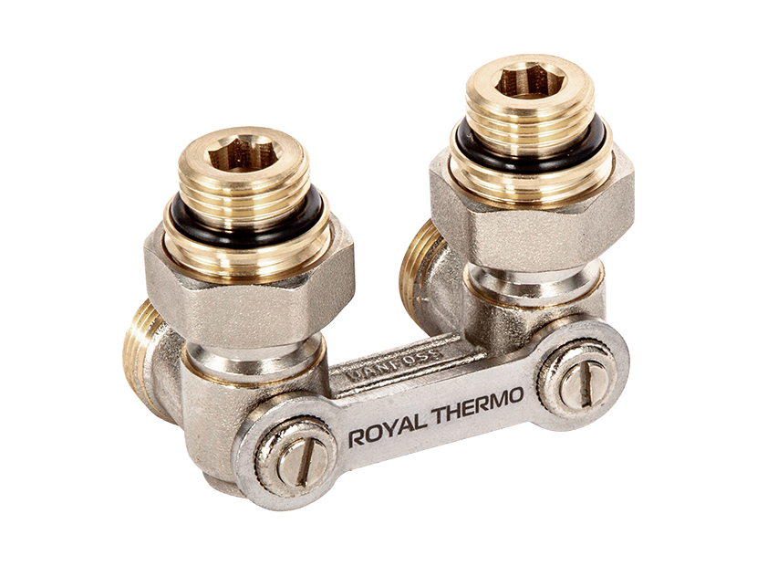 Узел нижнего подключения угловой Royal Thermo 1/2x3/4 дюйма EK RTE 07.0002