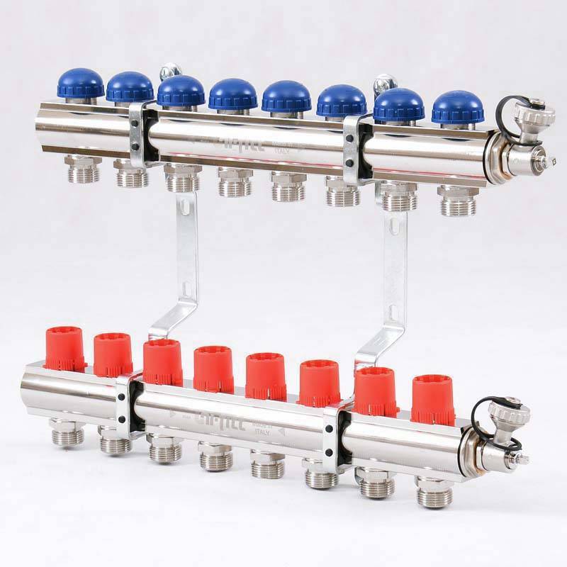 Коллекторная группа с балансировочными и термостатическими вентилями UNI-FITT 1x3/4 EK 8 выходов 441E4308