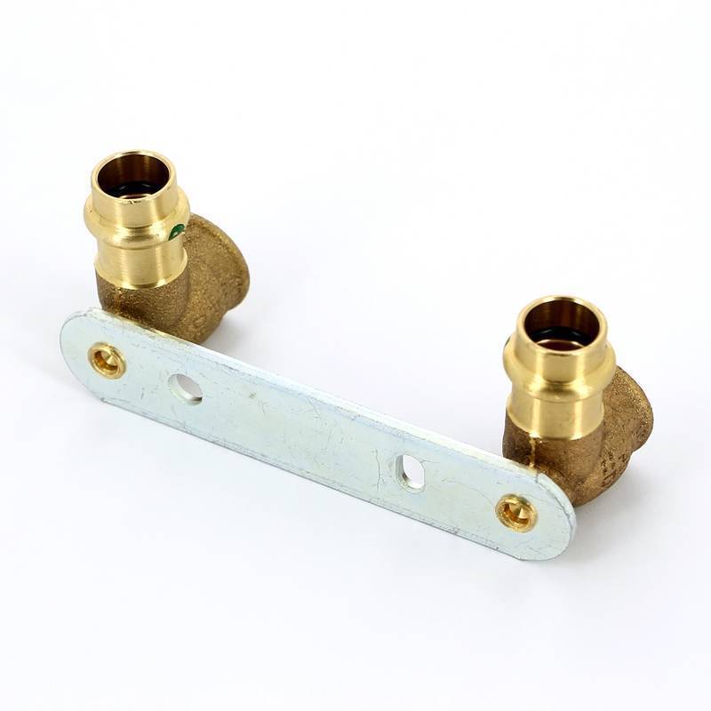 Водорозетка пресс двойная на планке Viega Sanpress 15х1/2 ВР межосевое расстояние 100 мм 308674