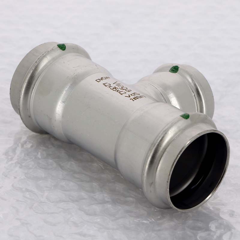 Тройник пресс Viega Sanpress Inox 42x35x42 мм нержавеющая сталь 435837