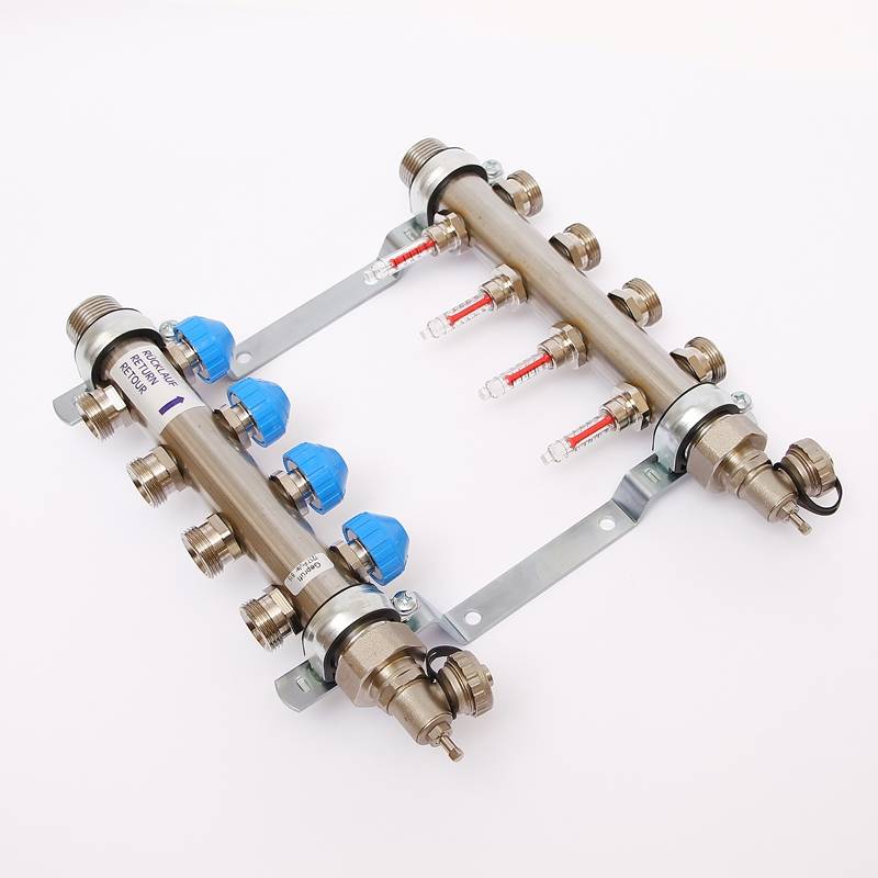 Коллекторная группа Uni-Fitt 1 x 3/4 4 выхода с расходомерами и термостатическими вентилями 455W4304